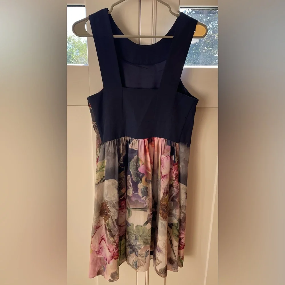 Ted Baker London Marindi Swing Dress Pure Peony Navy Blue Pink Floral size 6 - Picture 6 of 12